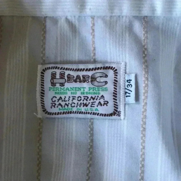 Vintage H Bar C western white missing snaps shirt - Picture 6 of 6
